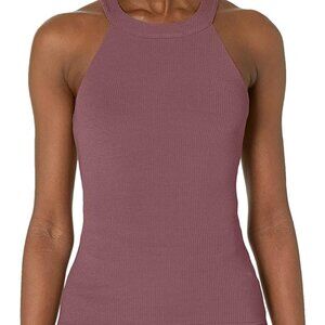 Alo | Ribbed High Neck Tank Mauve | Size S